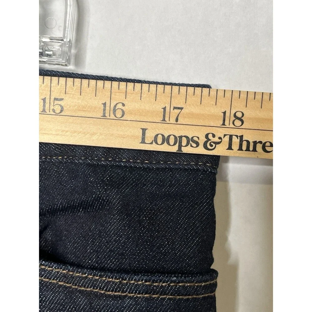 Eddie Bauer Jeans Women 12L Curve Slim Straight Long Tall Dark Wash